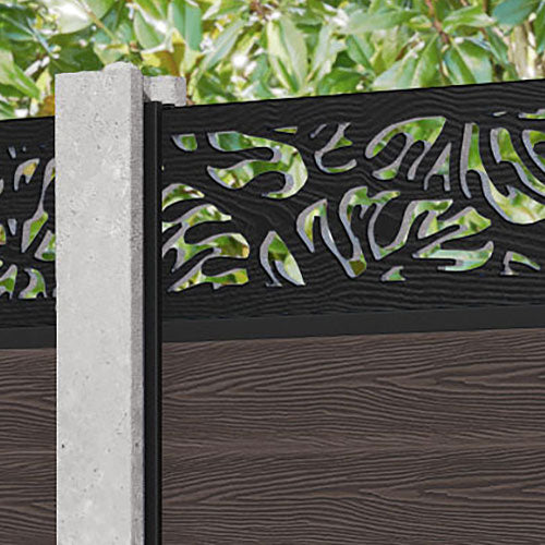 Classic Botanic Fence Panel - Mid Brown - for existing concrete posts