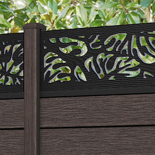 Fusion Botanic Fence Panel - Mid Brown - with our composite posts