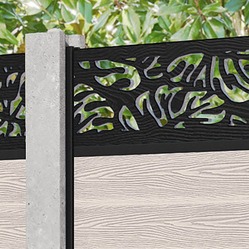 Classic Botanic Fence Panel - Mid Stone - for existing concrete posts