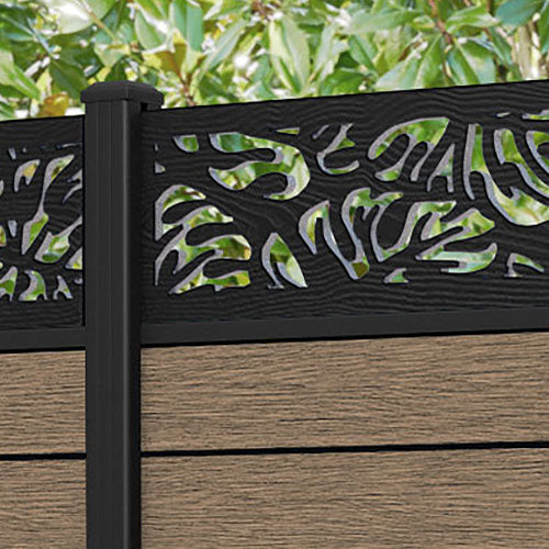 Fusion Botanic Fence Panel - Teak - with our aluminium posts