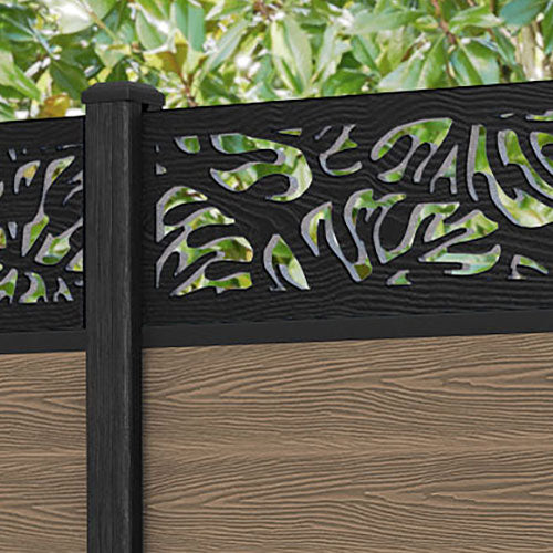 Classic Botanic Fence Panel - Teak - with our composite posts