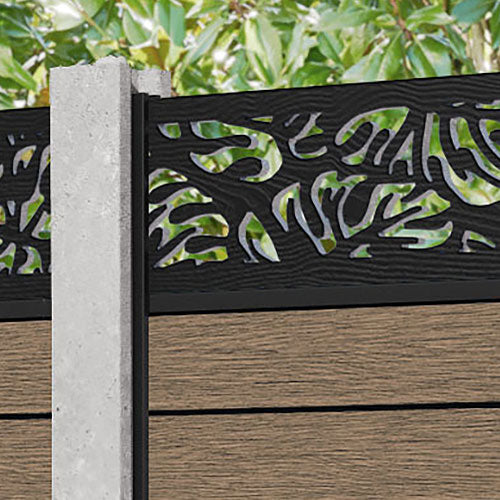 Fusion Botanic Fence Panel - Teak - for existing concrete posts