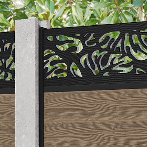 Classic Botanic Fence Panel - Teak - for existing concrete posts