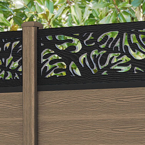 Classic Botanic Fence Panel - Teak - with our composite posts