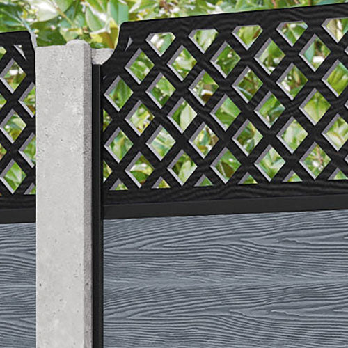 Classic Regal Hive Fence Panel - Anthracite - for existing concrete posts