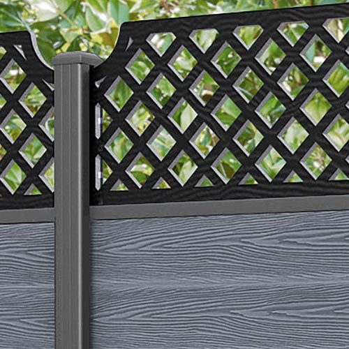 Classic Regal Hive Fence Panel - Anthracite - with our aluminium posts
