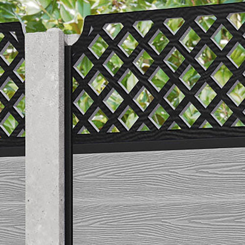 Classic Regal Hive Fence Panel - Light Grey - for existing concrete posts
