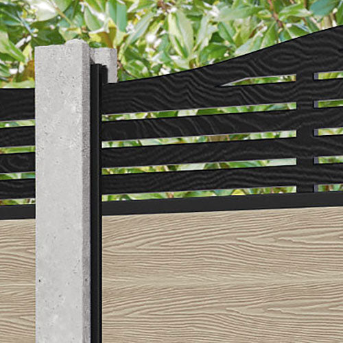 Classic Aspen Curved Top Fence Panel - Light Oak - for existing concrete posts