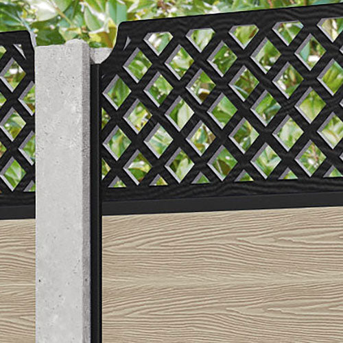 Classic Regal Hive Fence Panel - Light Oak - for existing concrete posts