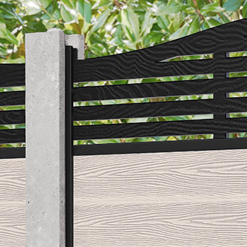 Classic Aspen Curved Top Fence Panel - Mid Stone - for existing concrete posts