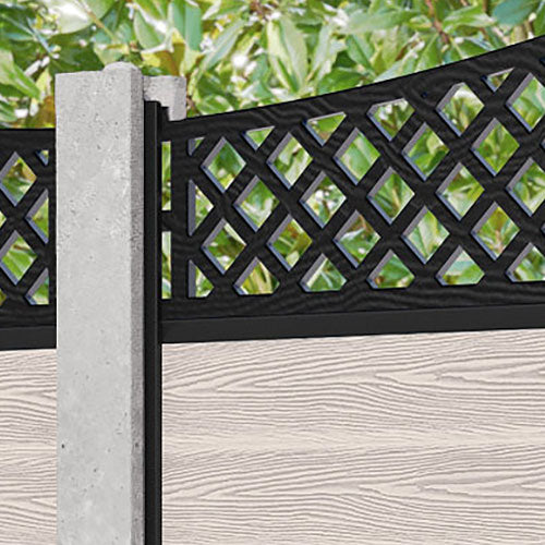 Classic Oxford Curved Top Fence Panel - Mid Stone - for existing concrete posts