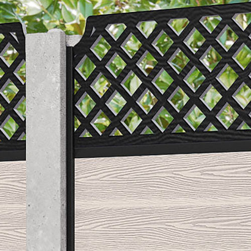 Classic Regal Hive Fence Panel - Mid Stone - for existing concrete posts