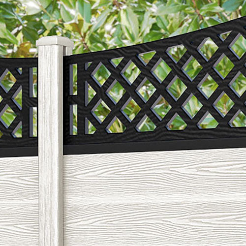 Classic Oxford Curved Top Fence Panel - Light Stone - with our composite posts
