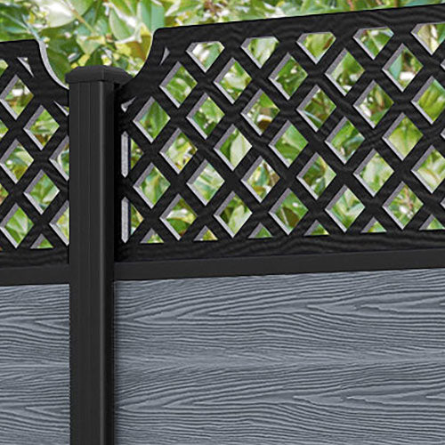 Classic Regal Hive Fence Panel - Anthracite - with our aluminium posts