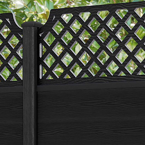 Classic Regal Hive Fence Panel - Black - with our composite posts