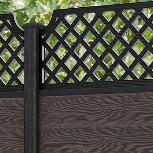 Classic Regal Hive Fence Panel - Mid Brown - with our composite posts