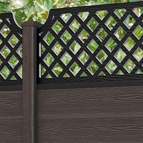 Classic Regal Hive Fence Panel - Mid Brown - with our composite posts