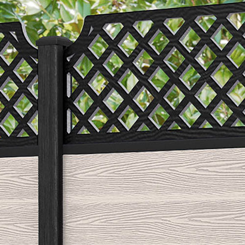 Classic Regal Hive Fence Panel - Mid Stone - with our composite posts
