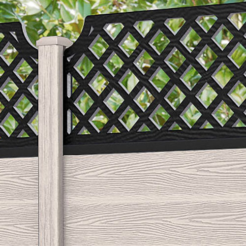 Classic Regal Hive Fence Panel - Mid Stone - with our composite posts