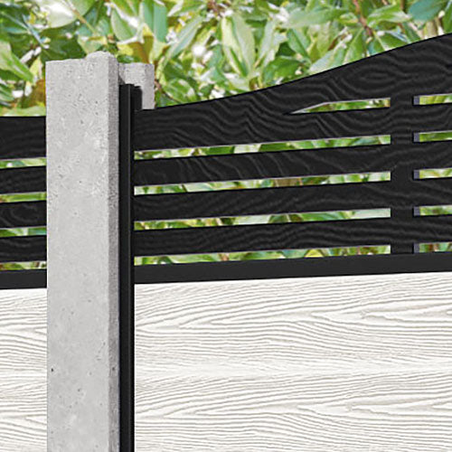 Classic Aspen Curved Top Fence Panel - Light Stone - for existing concrete posts