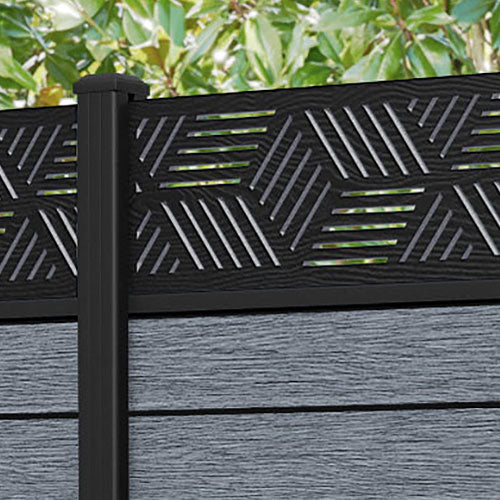 Fusion Cubed Fence Panel - Anthracite - with our aluminium posts