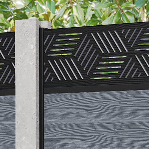 Classic Cubed Fence Panel - Anthracite - for existing concrete posts