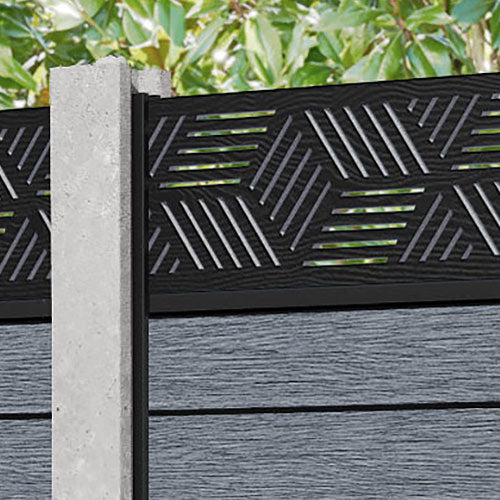 Fusion Cubed Fence Panel - Anthracite - for existing concrete posts