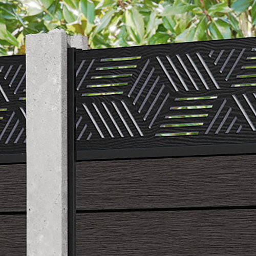 Fusion Cubed Fence Panel - Dark Oak - for existing concrete posts