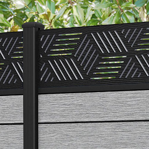 Fusion Cubed Fence Panel - Light Grey - with our aluminium posts