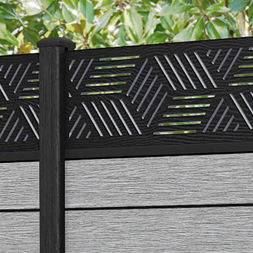 Fusion Cubed Fence Panel - Light Grey - with our composite posts