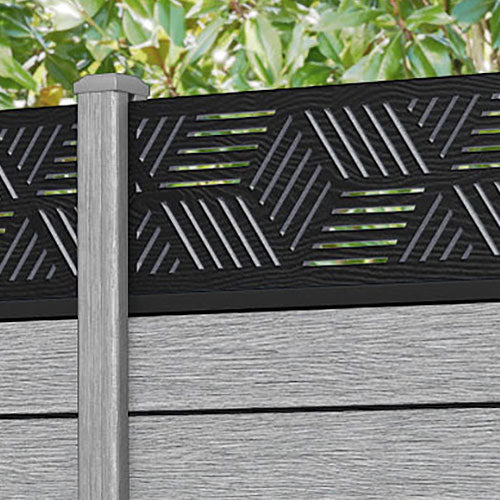Fusion Cubed Fence Panel - Light Grey - with our composite posts