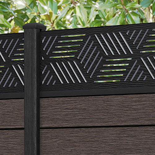 Fusion Cubed Fence Panel - Mid Brown - with our composite posts