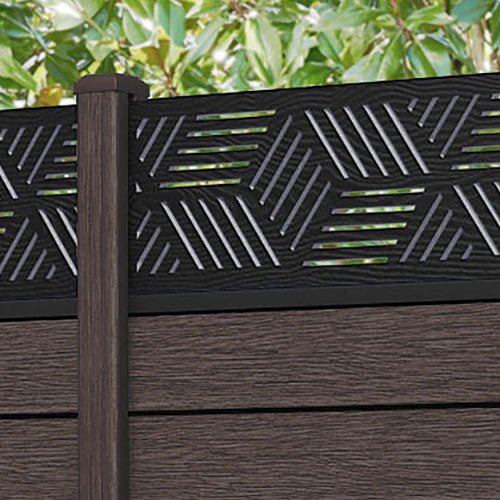Fusion Cubed Fence Panel - Mid Brown - with our composite posts