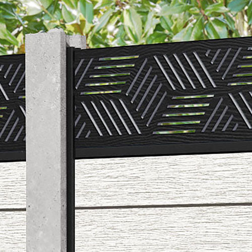 Fusion Cubed Fence Panel - Light Stone - for existing concrete posts