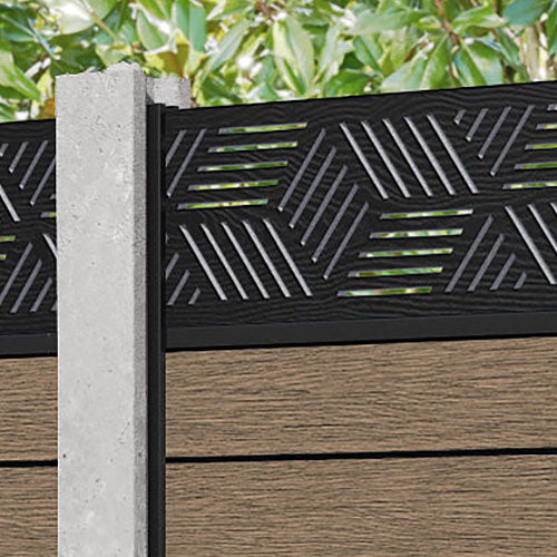 Fusion Cubed Fence Panel - Teak - for existing concrete posts