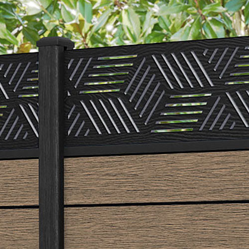 Fusion Cubed Fence Panel - Teak - with our composite posts