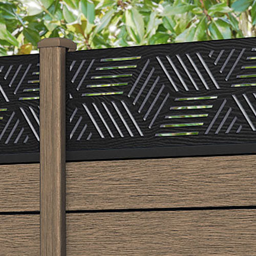Fusion Cubed Fence Panel - Teak - with our composite posts