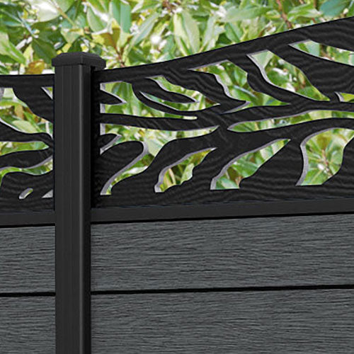 Fusion Malawi Curved Top Fence Panel - Dark Grey - with our aluminium posts