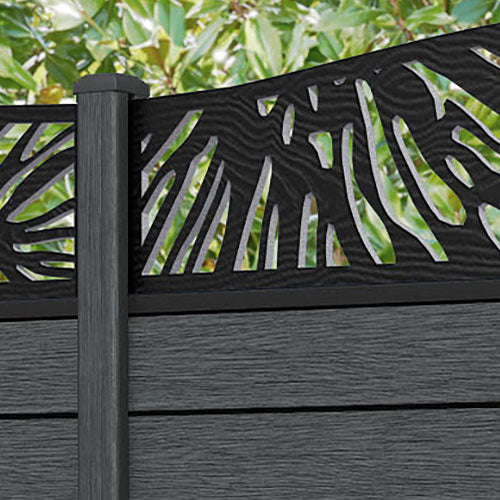 Fusion Poppy Curved Top Fence Panel - Dark Grey - with our composite posts