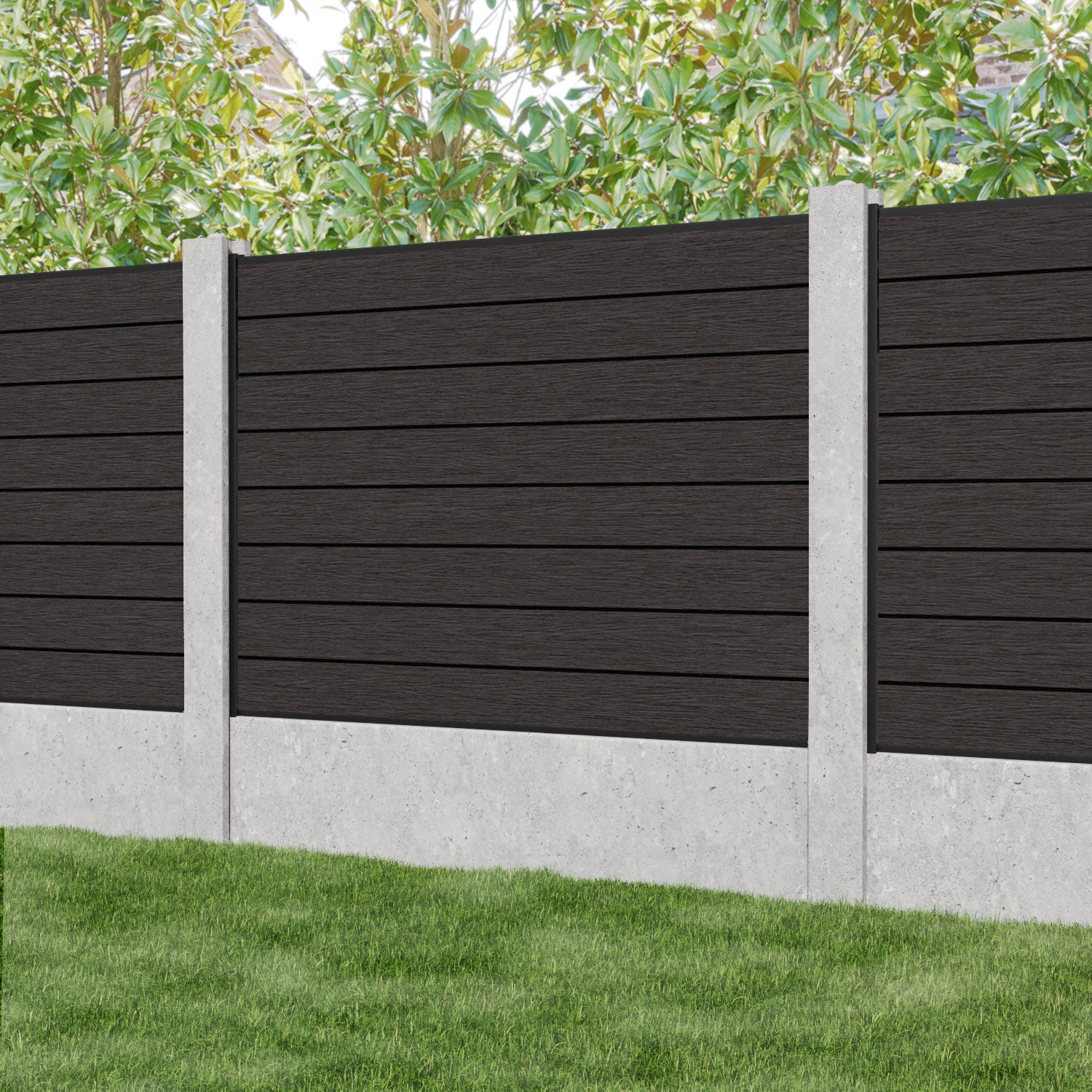 Fusion Fence Panel - Dark Oak - for existing concrete posts