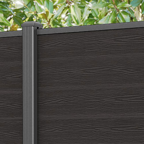 Classic Fence Panel - Dark Oak - with our aluminium posts