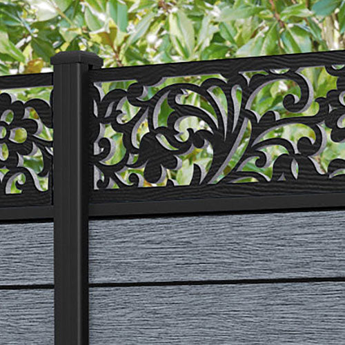 Fusion Eden Fence Panel - Anthracite - with our aluminium posts