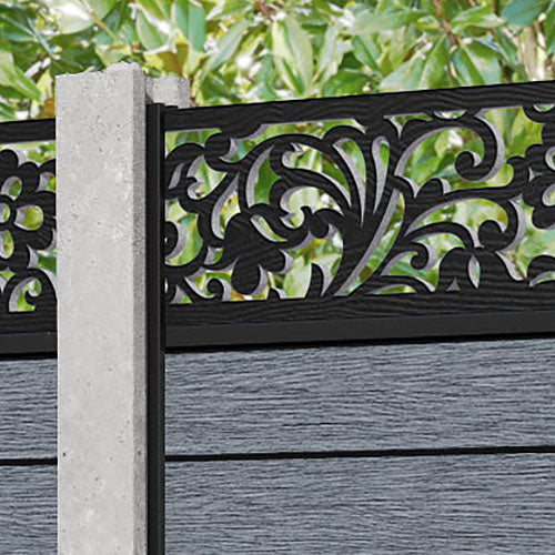 Fusion Eden Fence Panel - Anthracite - for existing concrete posts