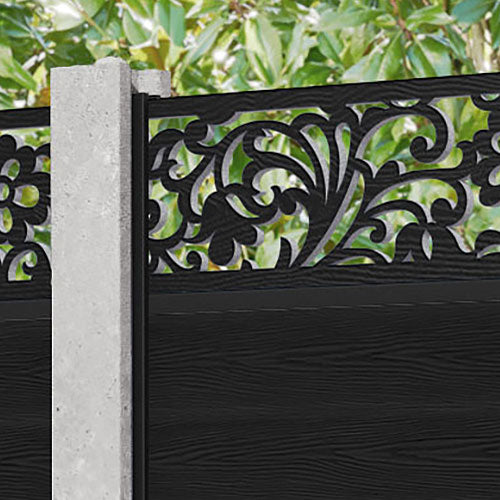 Classic Eden Fence Panel - Black - for existing concrete posts