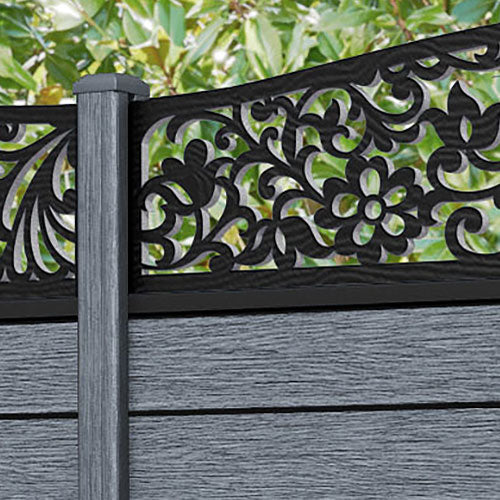 Fusion Eden Curved Top Fence Panel - Anthracite - with our composite posts