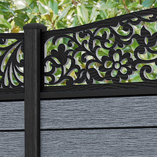 Fusion Eden Curved Top Fence Panel - Anthracite - with our composite posts