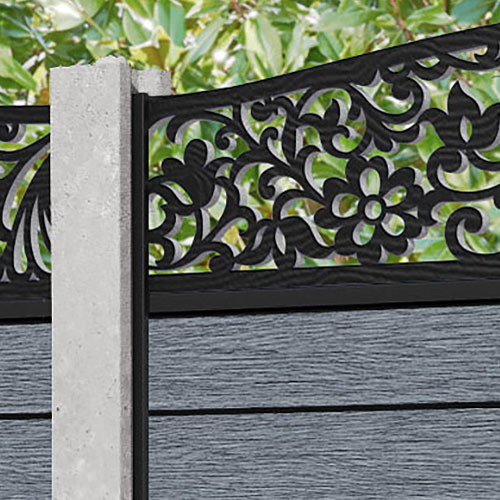 Fusion Eden Curved Top Fence Panel - Anthracite - for existing concrete posts
