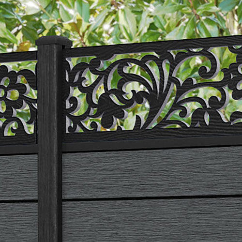 Fusion Eden Fence Panel - Dark Grey - with our composite posts