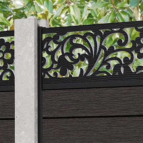 Fusion Eden Fence Panel - Dark Oak - for existing concrete posts