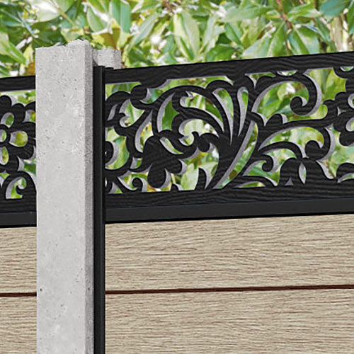 Fusion Eden Fence Panel - Light Oak - for existing concrete posts
